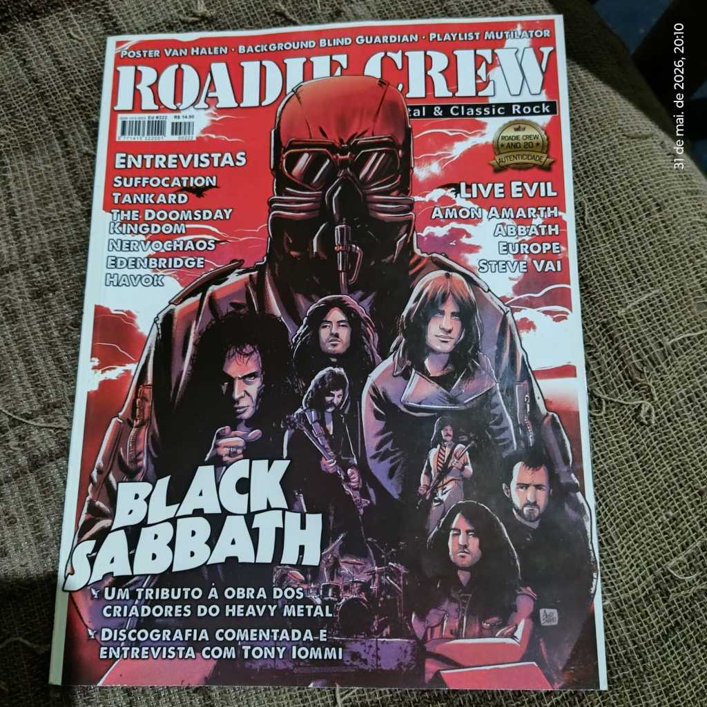 Revista Roadie Crew nr 222. Especial: Black Sabbath. Ano 2017