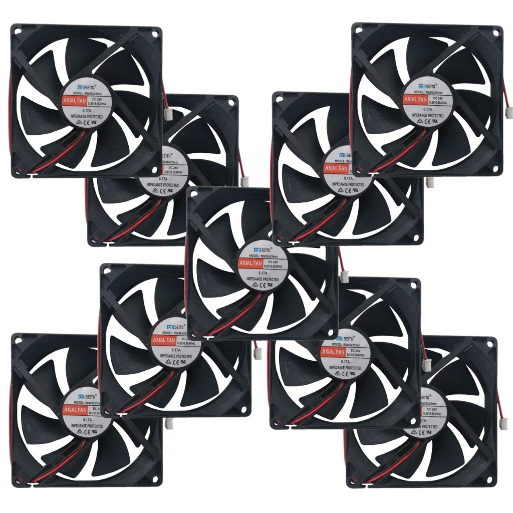 10pcs Micro Ventilador Cooler Fan 90x90x25 24v
