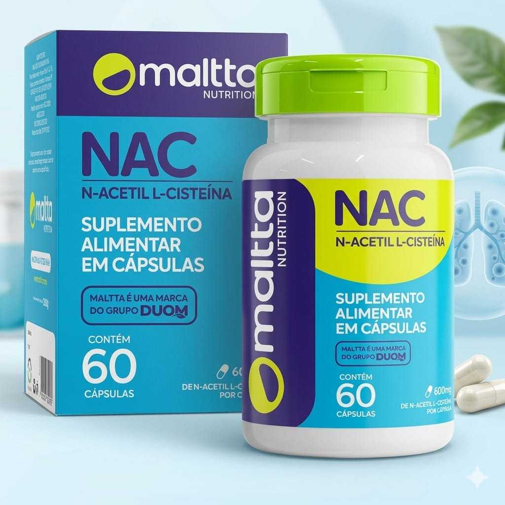 NAC 600mg N-Acetil L-Cisteína 60 Cápsulas Antioxidante Glutationa