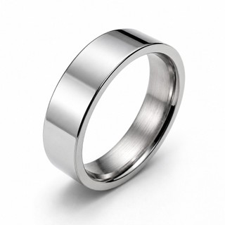 Anel Aço Inox 316L Lisa Reta 6mm Prateada Anel Casal Sem Caixa