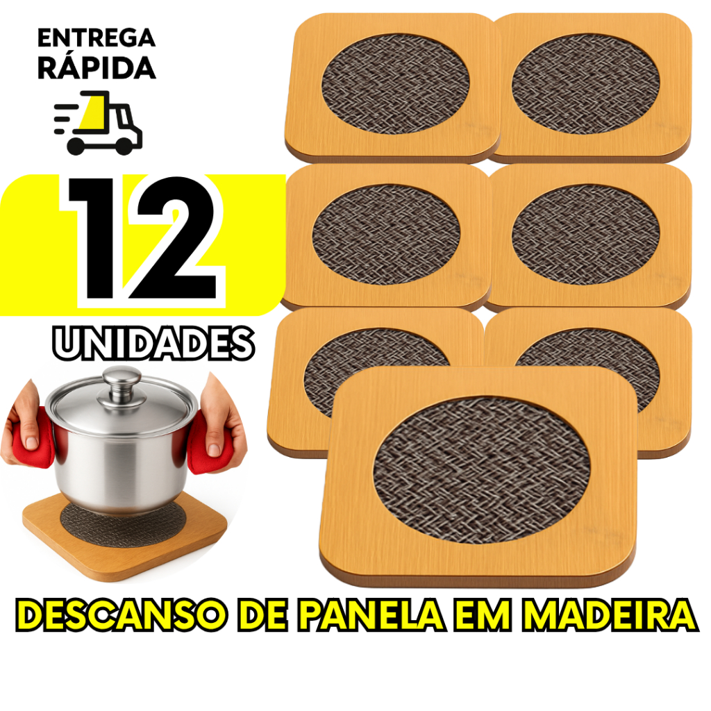 12/06/03 Descanso de Panela MDF 16,5cm Modelos Quadrado Redondo Octogonal Ondulado Flor Cozinha