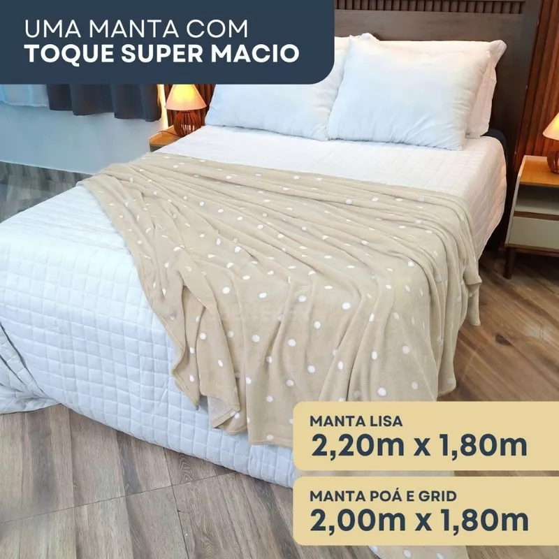 Cobertor Manta Casal 2,20x1,80 de Microfibra Soft Lisa Antialérgica — foto 6