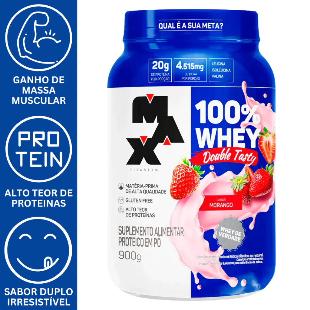DOUBLE TASTY WHEY PROTEIN 100% POTE 900G (20g protein) - MAX