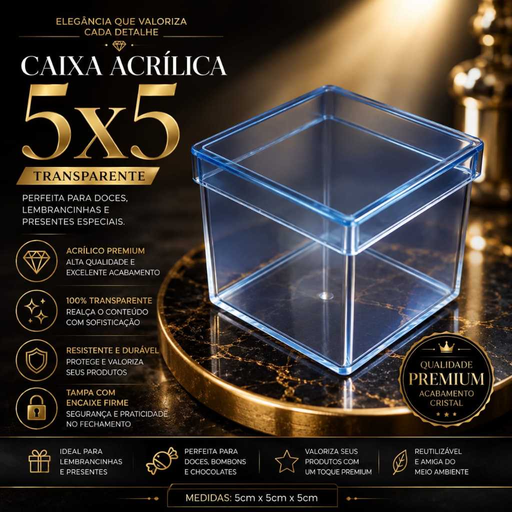 5X5 acrilica transparente cristal-10 unidades-lembrancinhas-personalizar-festa-infantil