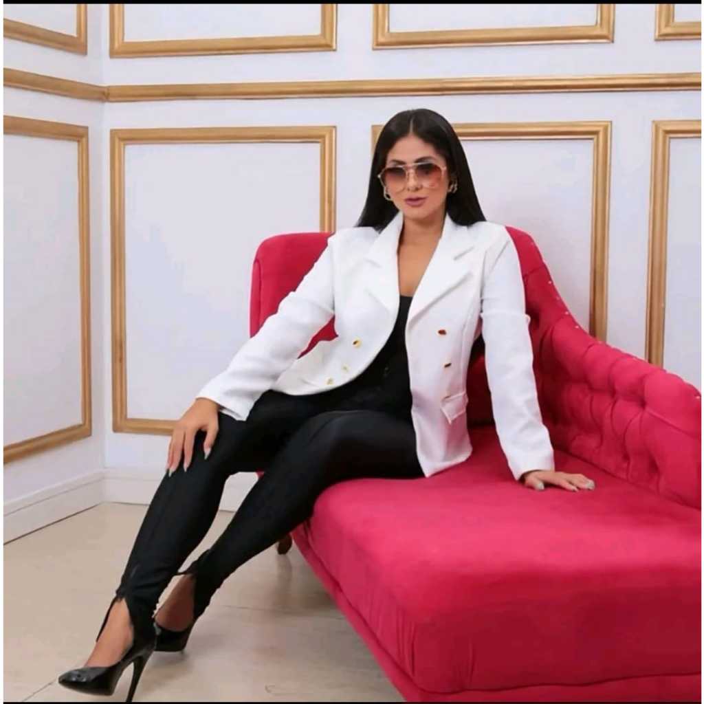 Max Blazer Feminina Longo Alfaiataria Social Manga Longo Tamanhos M-G-GG