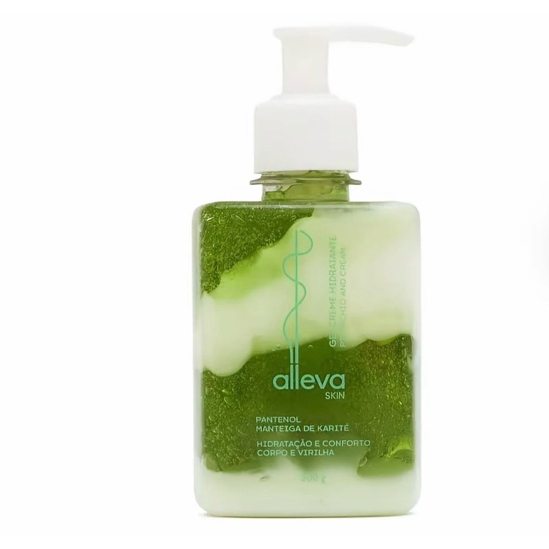 Alleva Skin Gel Hidratante de Pistachio and Cream para o Corpo e Virilha Alleva 300g Hidratação e Conforto