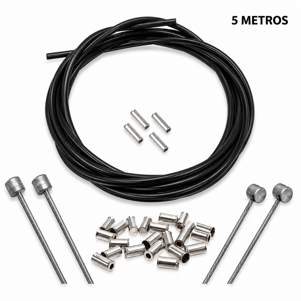 CONDUÍTE COM TEFLON PARA FREIO E MARCHA + CABOS COMPLETO PARA BIKE