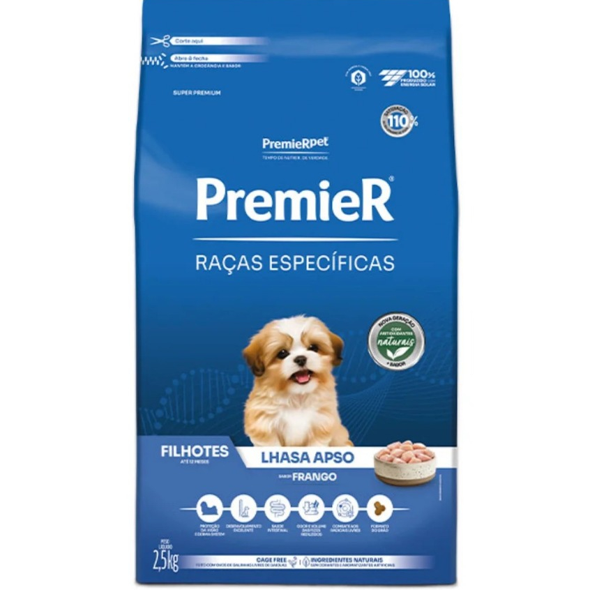 Premier Raças Específicas Lhasa Apso Filhotes  Frango 2,5kg Ração