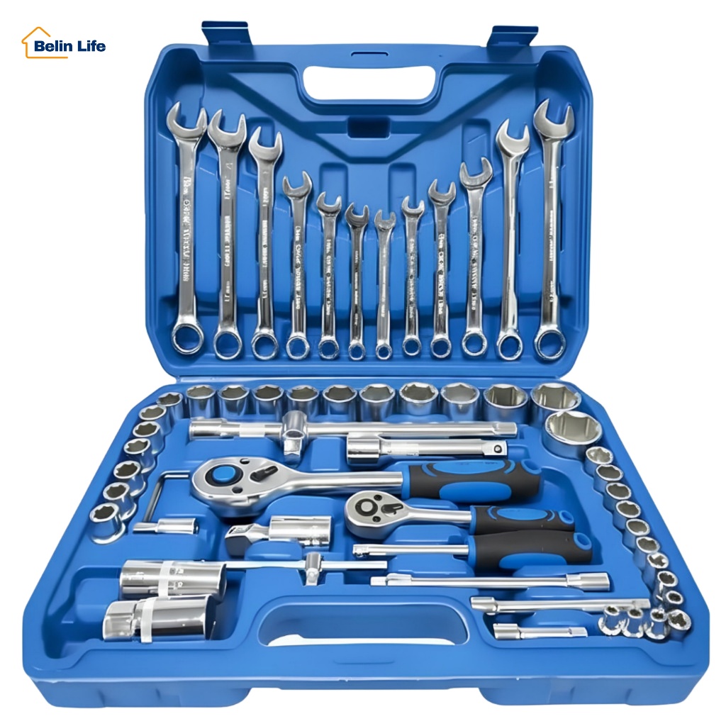 Jogo De Chaves Catraca 1/4 Com Soquetes e Bits 61 Peças Uso Profissional Luatek LWJ-2293