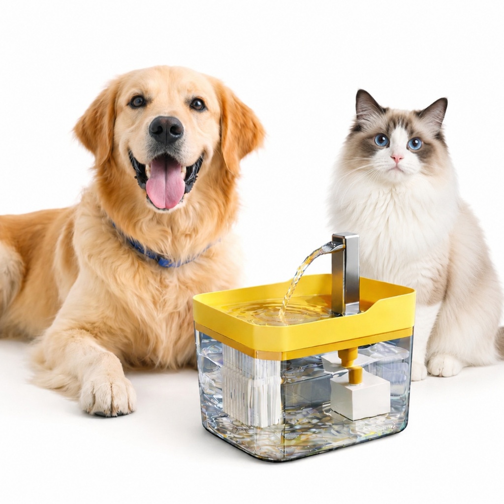 Fonte de Água para Gatos Automático 1.5L com Filtro Bebedouro Gato Cachorro Bebedor Pet Hidratação 220V