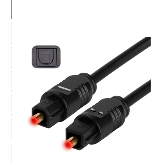 Cabo Óptico Fibra Óptica Toslink 1,5 Metros para Transmissão de Áudio Ps5 Tv Home Theater