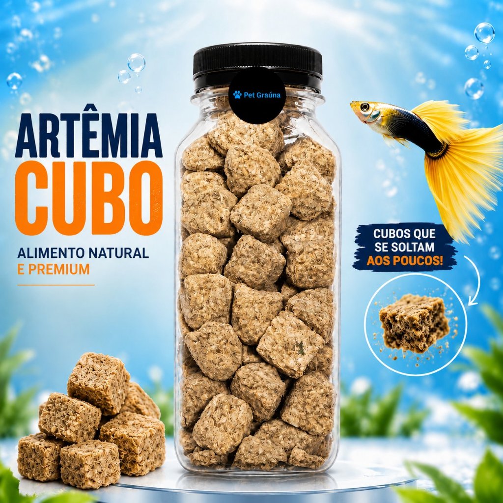 Artêmia Cubo Alimento Natural Rico em Proteínas 10g / 15g / 20g / 25g / 30g Para Peixes Corais Crustáceos Aquáticos