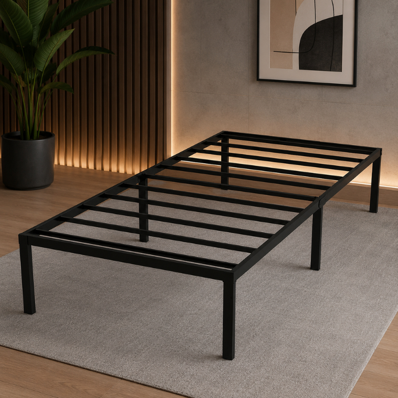 Cama Metal Solteiro Dobrável Reforçado Base de Ferro Resistente