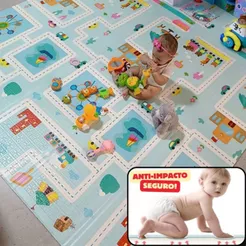 Tapete Infantil de atividades Bebê Extra Grande Dobravel Tatame Anti-impacto Seguro ESCOLHA A ESTAMPA