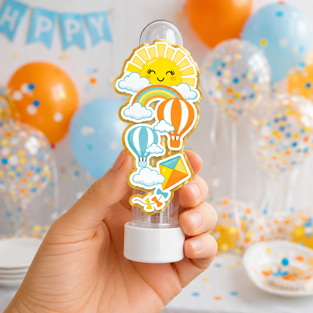 10 Apliques 3D para Tubete 365 Sorrisos Sol (Sol1) – Decoração Festa – ENVIO RÁPIDO