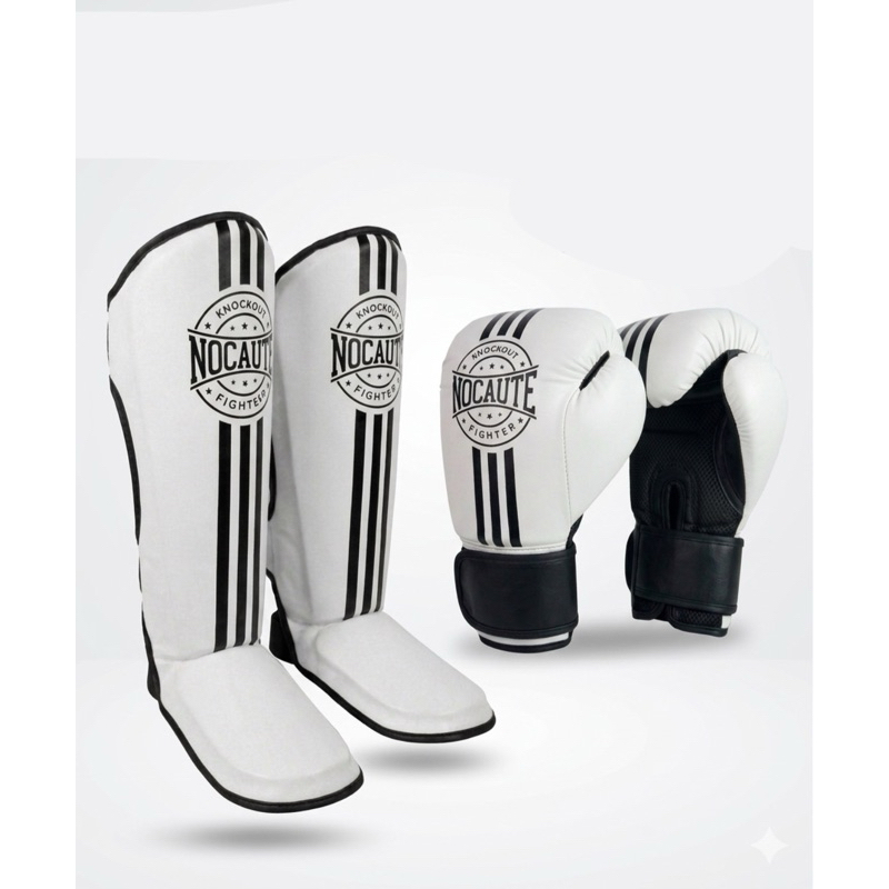Kit Completo Muay Thai Nocaute Fighter com Luvas e Caneleiras