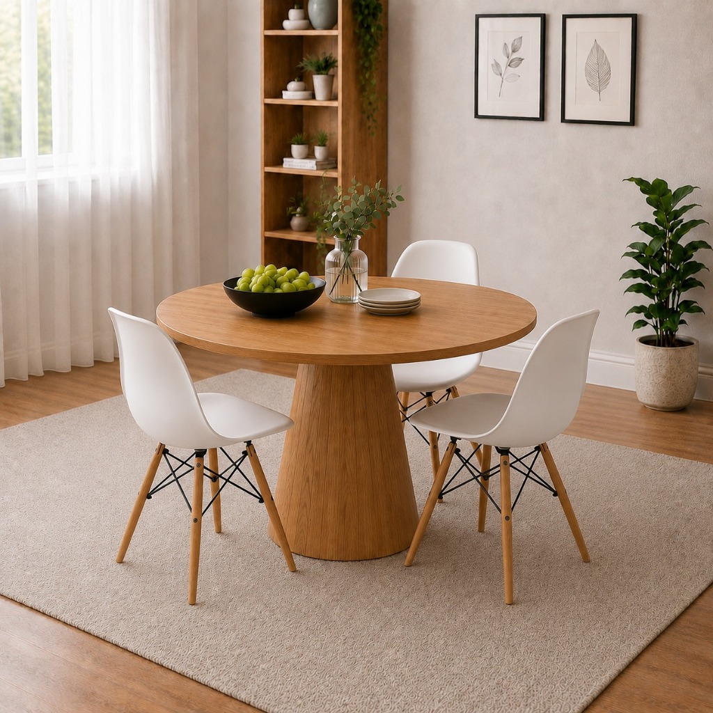 Kit 1, 2, 3 Cadeiras Eiffel Eames Pés De Madeira Sala Quarto Escritório Moderna Wood Design Premium