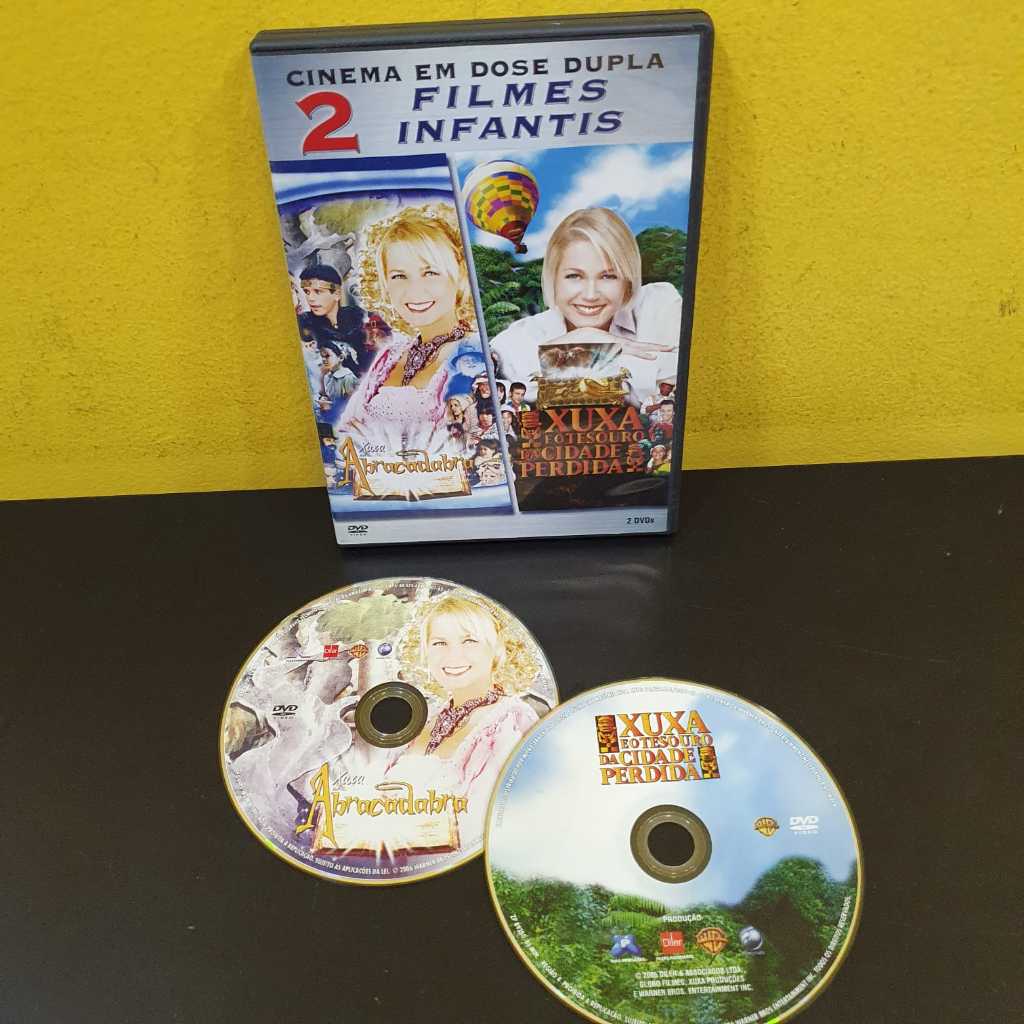 DVD Xuxa - Abracadabra + Tesouro da Cidade Perdida - Cinema em Dose Dupla 2 Filmes Infantis