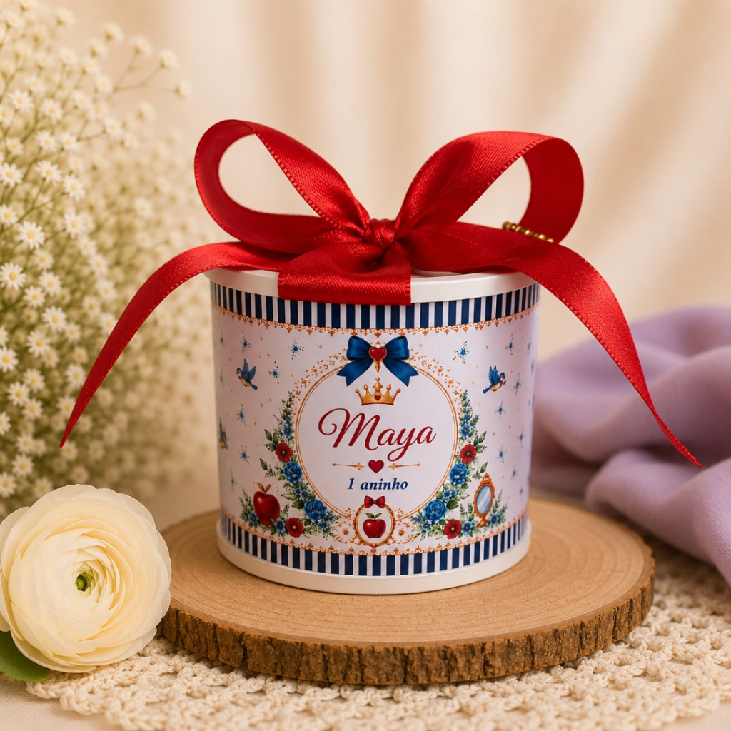 Tubolata Personalizada Tema Princesas 5x6 - Lembrancinha de Aniversário, Mesversário e Festa Infantil com ou sem Tag