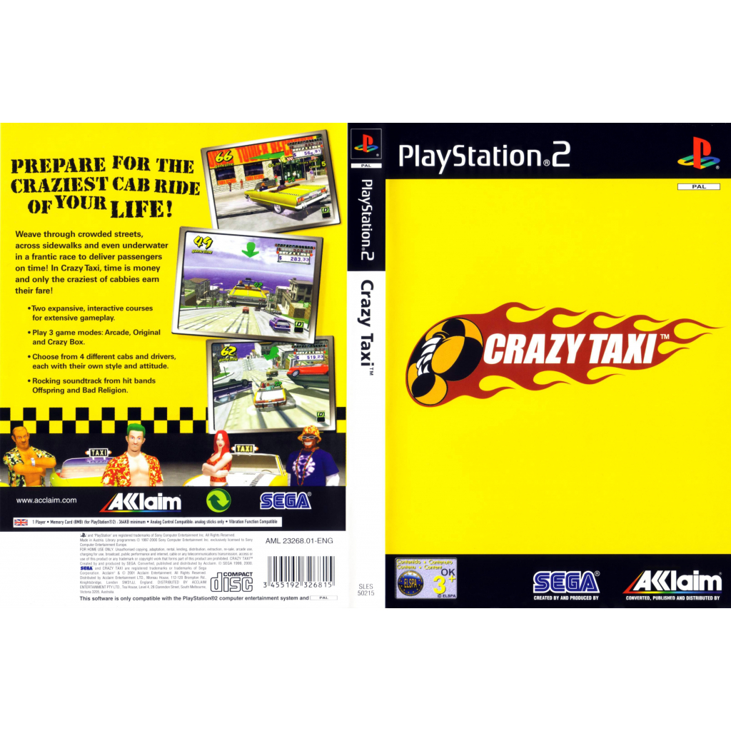 Crazy Taxi - Jogo para PS2 em DVD