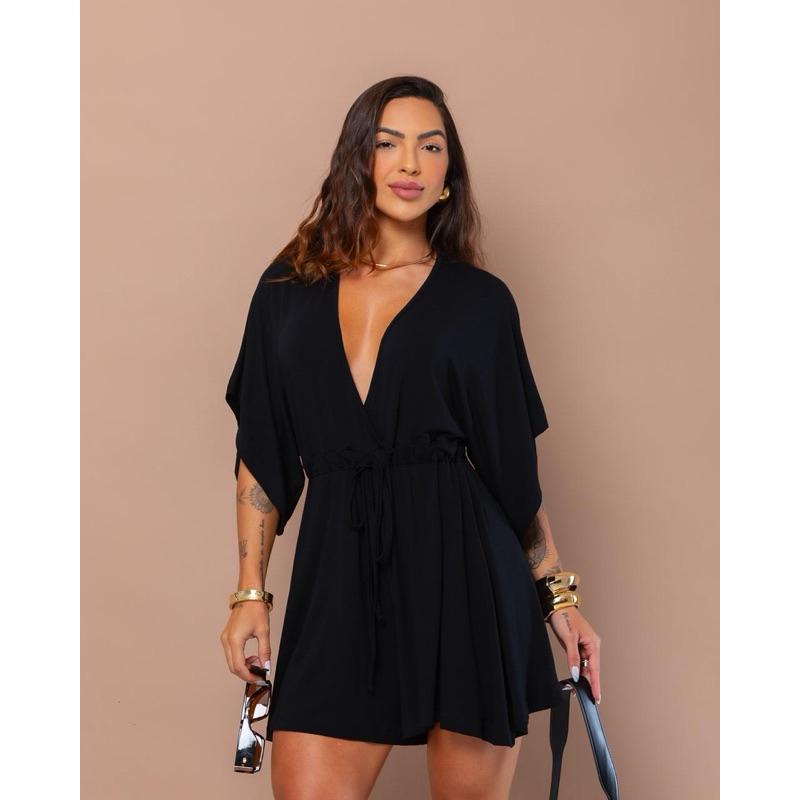 Macaquinho Feminino Angel Ajustável Na Cintura Viscolycra Premium Veste 36 Ao 44
