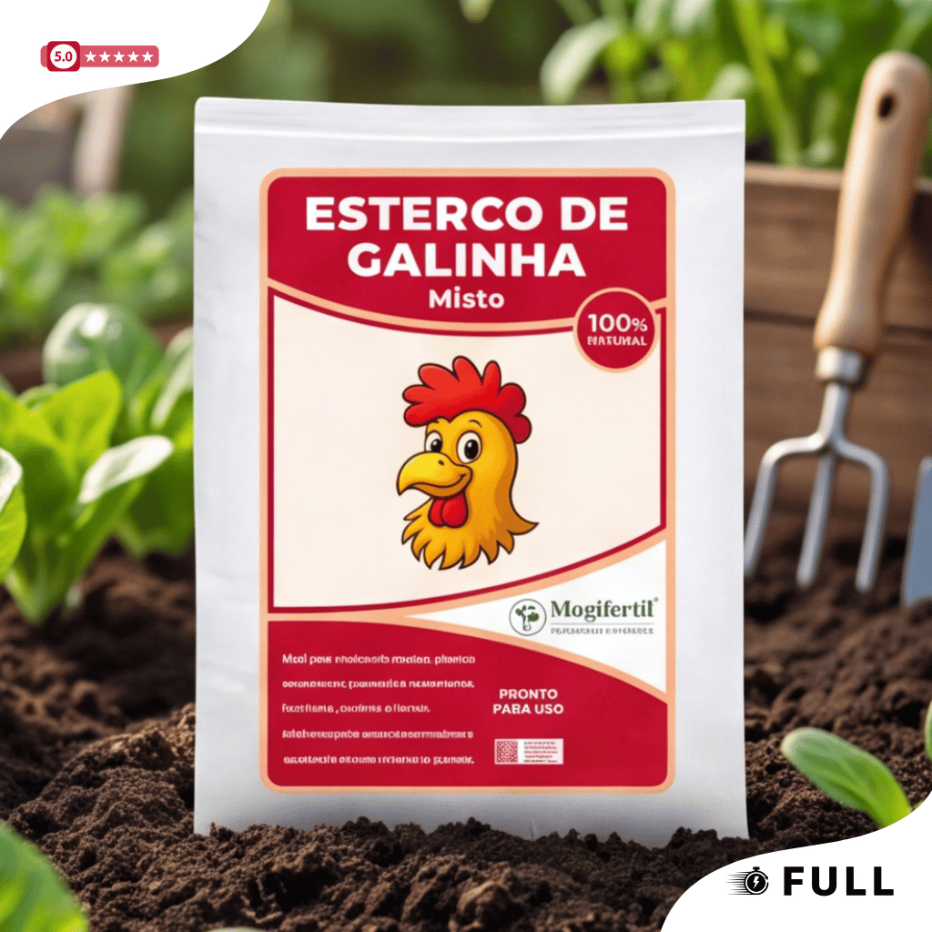 Esterco de Galinha Mogifertil Adubo Natural de Planta, Horta, Jardins e Substrato Orgânico 5Kg 20Kg