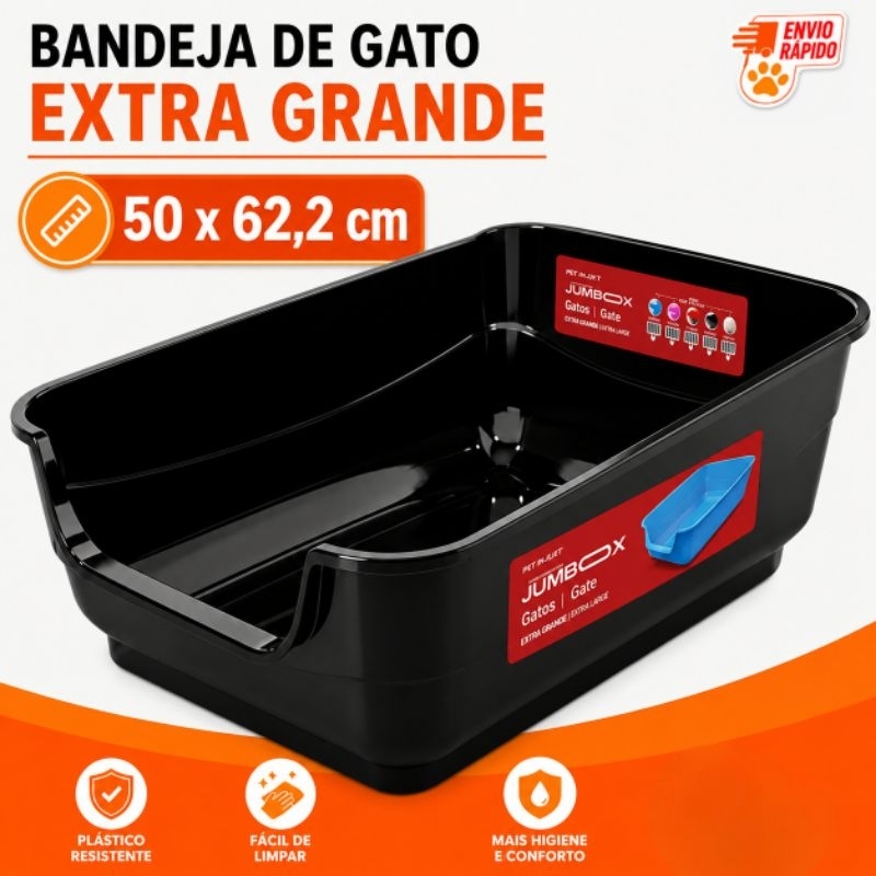 Bandeja Higiênica para gatos Extra Grande JumboX Pet Injet