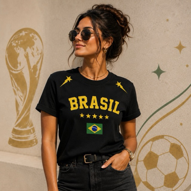 Camisa Unissex Brasil Brasileiro Bandeira Do Brasil Alta Qualidade 100% Algodão