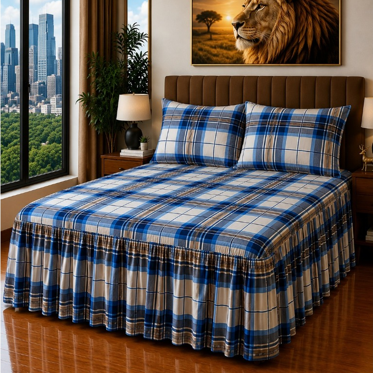 Colcha Super King E King com Babado 3.00m x300m  Toque de Algodão Aveludado Luxo Macia e Confortável para Cama King