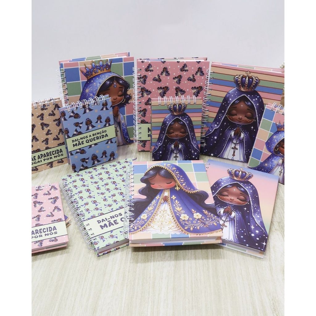 Caderno Nossa Senhora Aparecida Personalizado| Capa Dura Wire-o| Católico Religioso | Presente de Fé