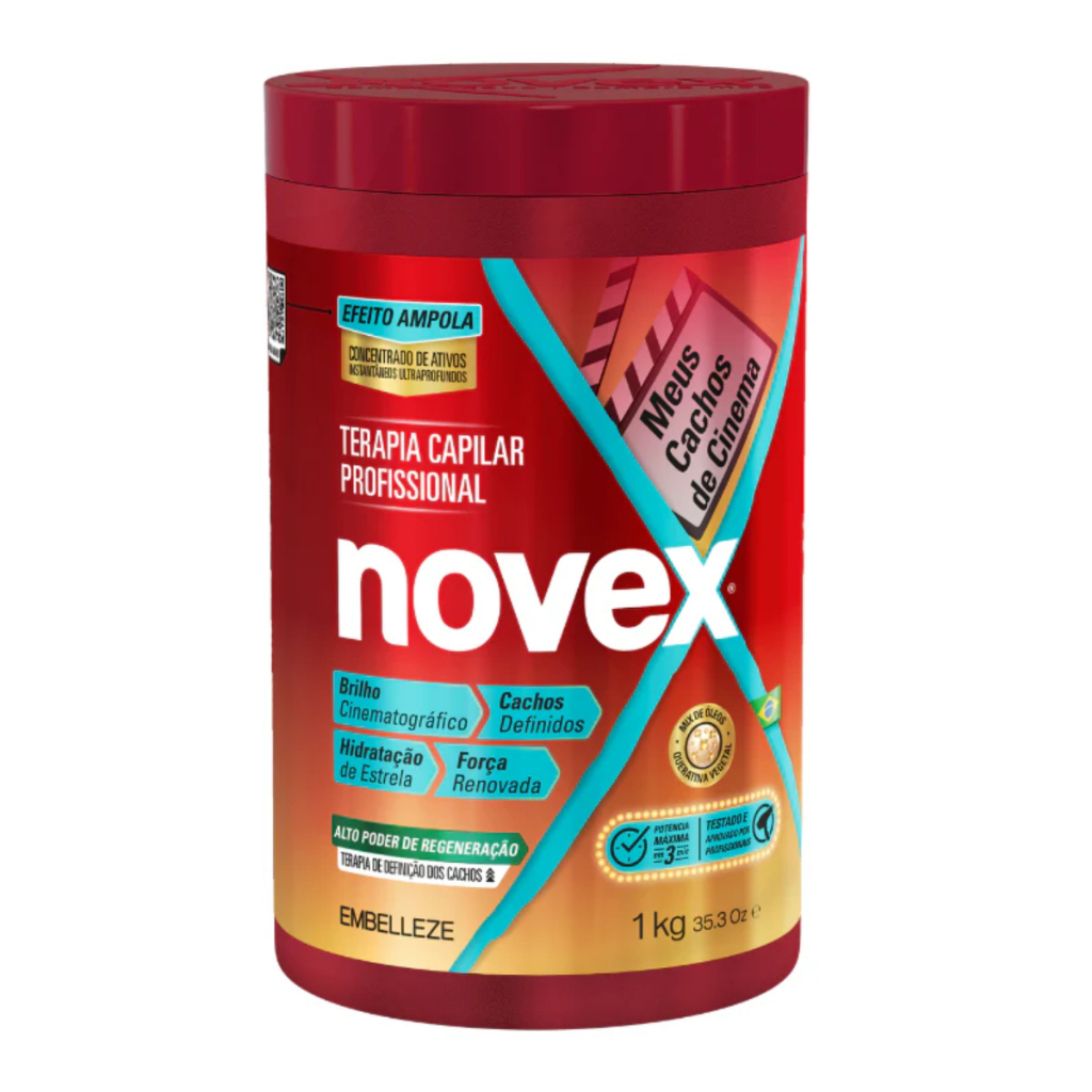 Creme de Tratamento Capilar Novex 1kg Meus Cachos de Cinema Hidratacao Nutricao Brilho Irradiantes