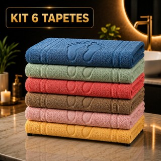 Kit com 3 ou 6 Tapete Piso Premium Toalhinha Para Banheiro Pezinho