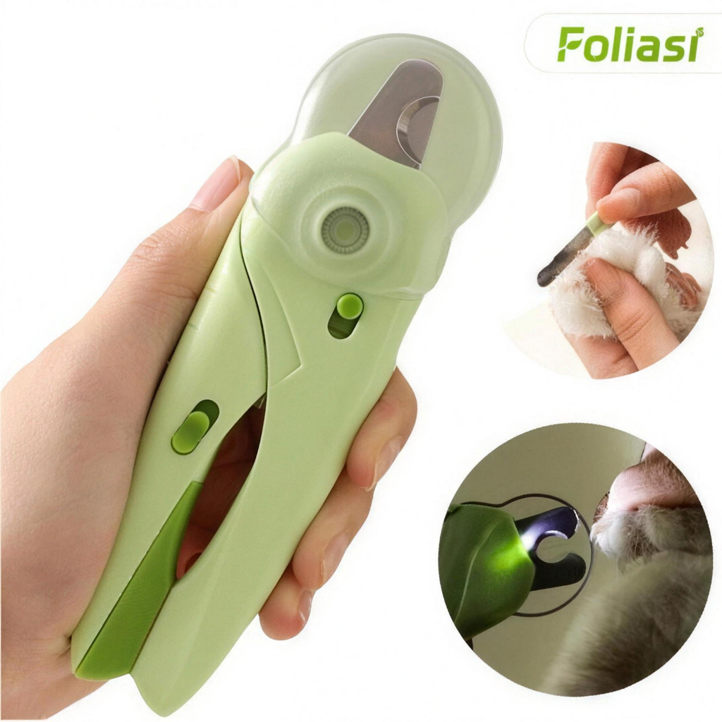 Cortador de Unhas para Cães e Gatos com Proteção LED e Lixa