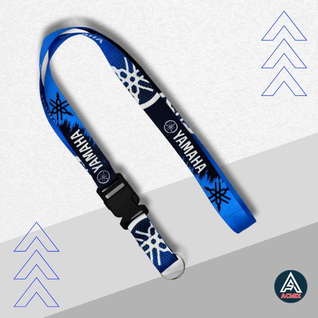 Cordão Pescoço Moto Yamaha com Engate Rápido Chaveiro Azul