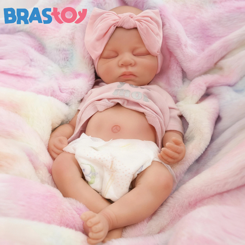 Brasoty Bebê Reborn 48cm Boneca Silicone Solido Menina Realista Brinquedos para Acompanhar o Crescimento