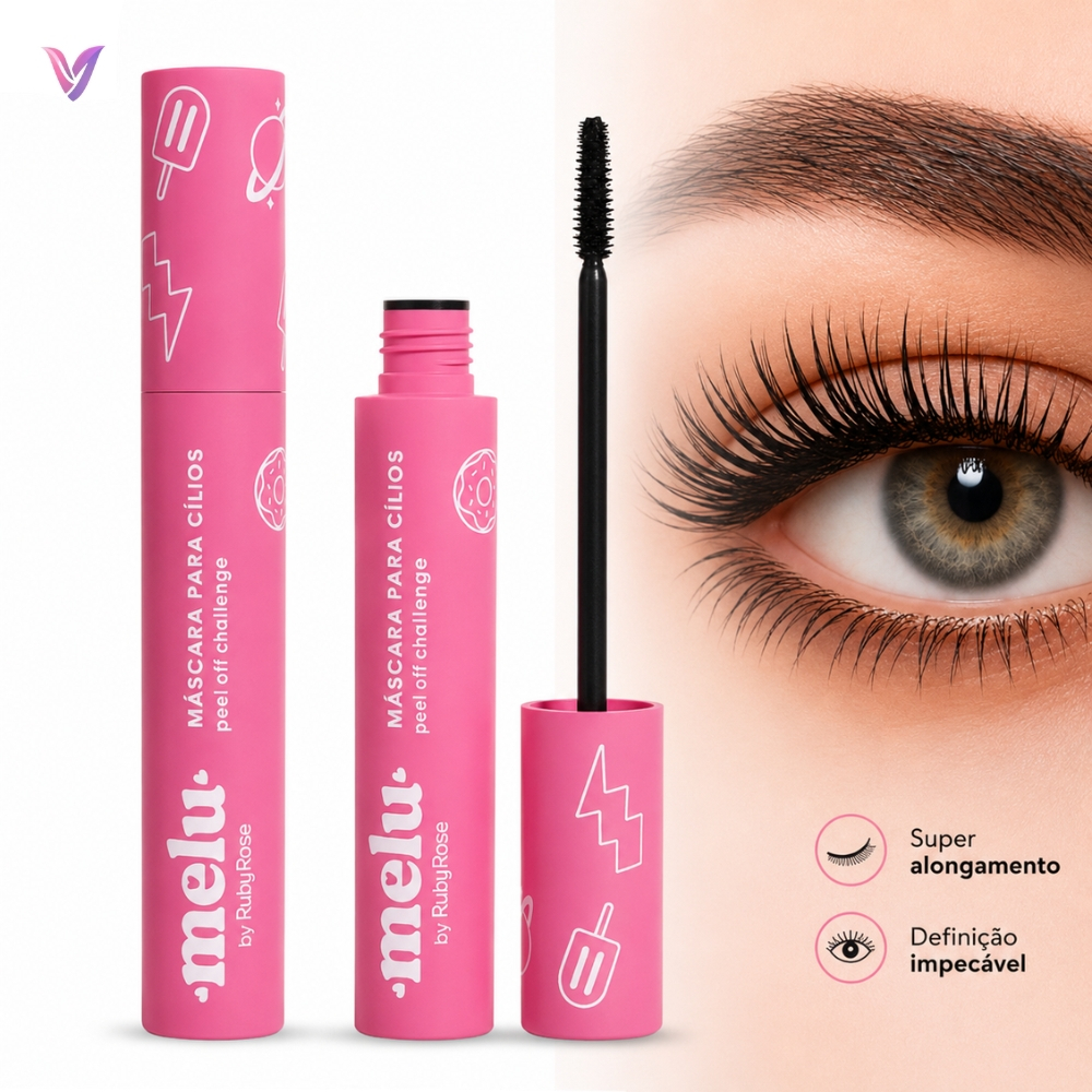 Rímel Máscara Para Cílios Melu Ruby Rose Peel Off Selfie Super Definição Preto 14,5g