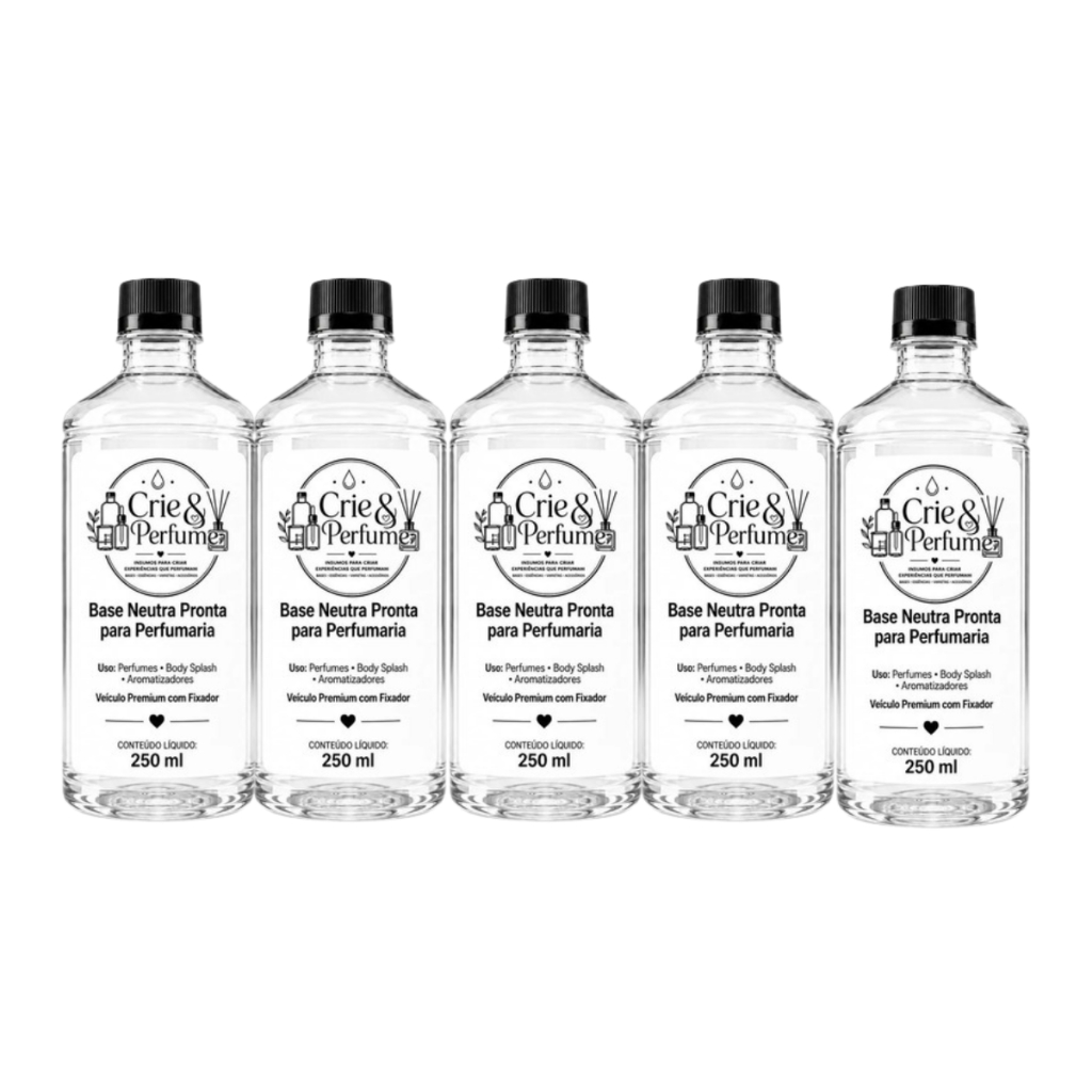 Kit Crie & Perfume Base Neutra para Perfumaria 250ml 5 Unidades