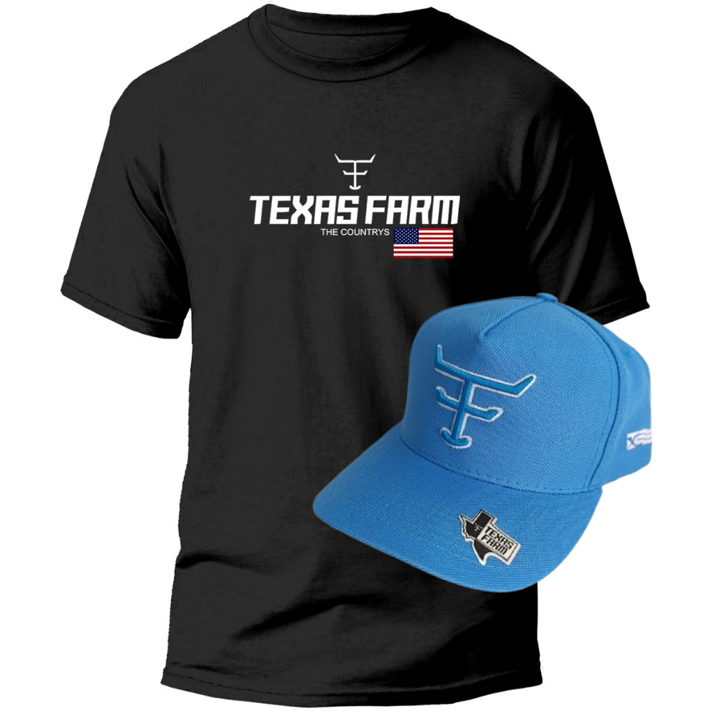 BONE MASCULINO TEXAS FARM + CAMISETA TEXAS FARM KIT