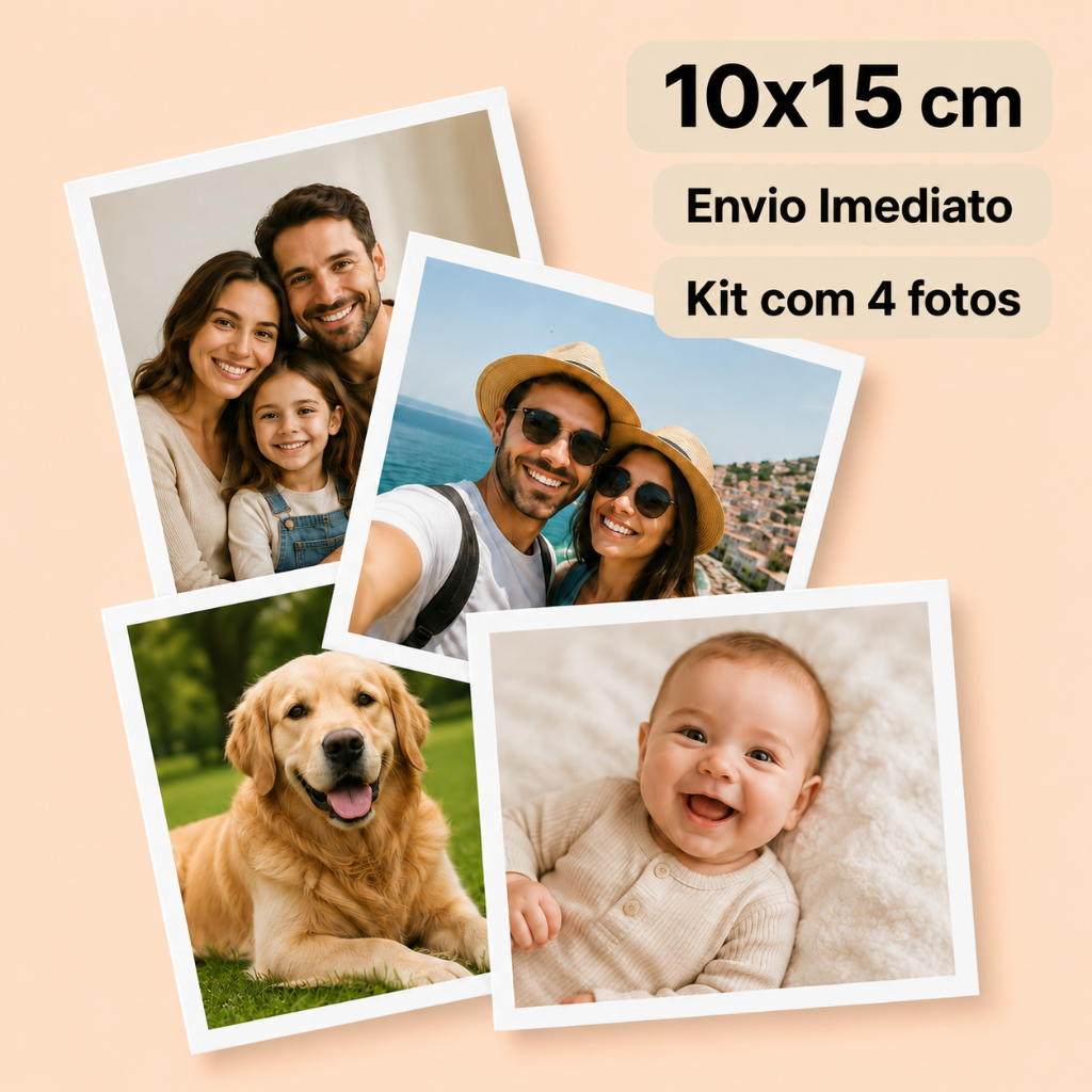 Revelação de Fotos 10x15 Personalizadas com envio em 24 Horas
