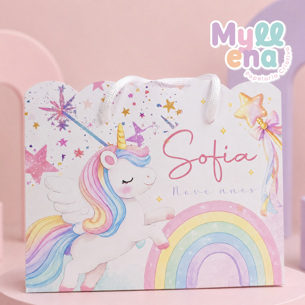 Sacolinha Personalizada Unicórnio | Pegue e Monte | Lembrancinha | Mimos | Festa Infantil | Aniversário