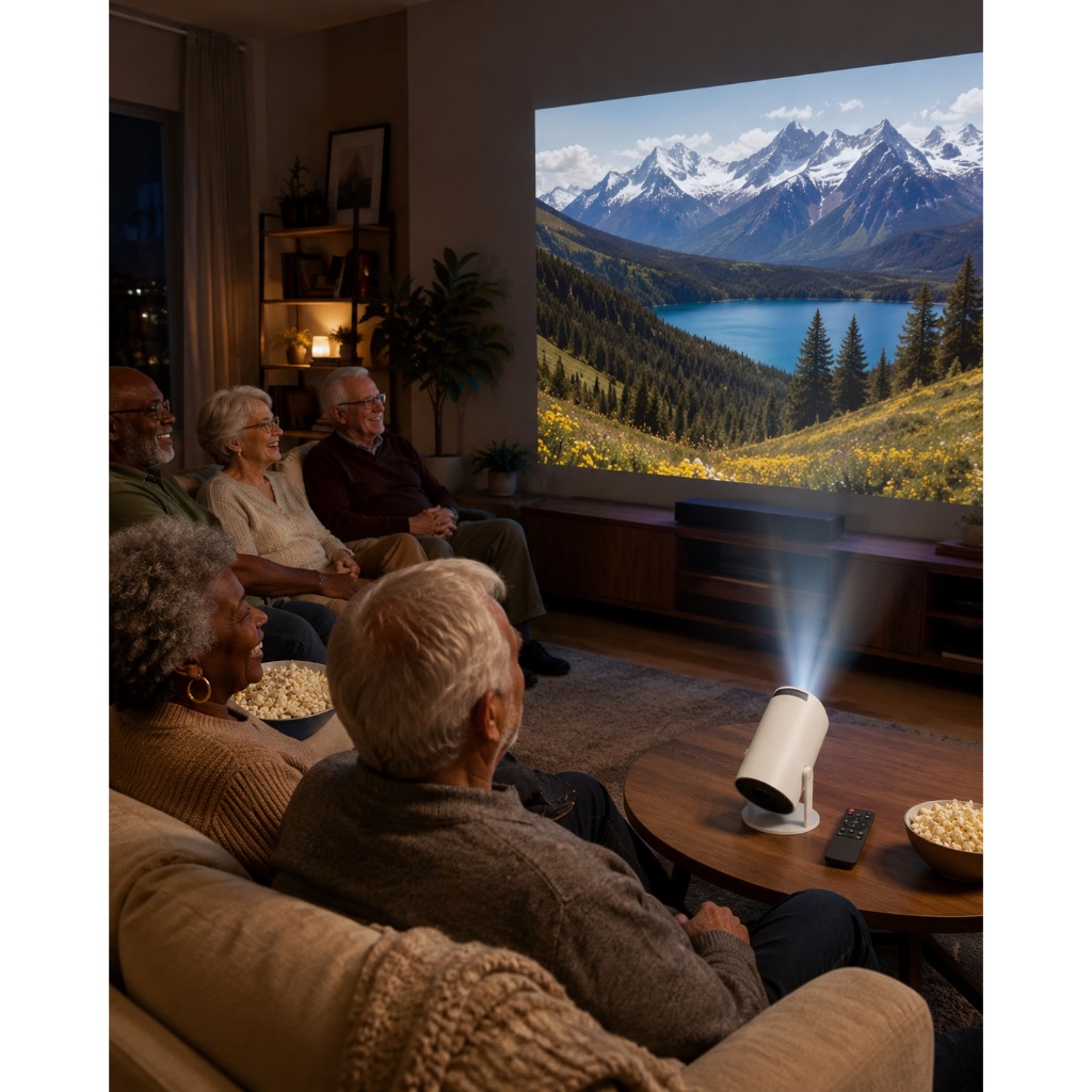 Projetor Smart HY320 Portátil LED Cinema em Casa Full HD 4K Wi-Fi para Filmes Séries Jogos — imagem 2 de 2