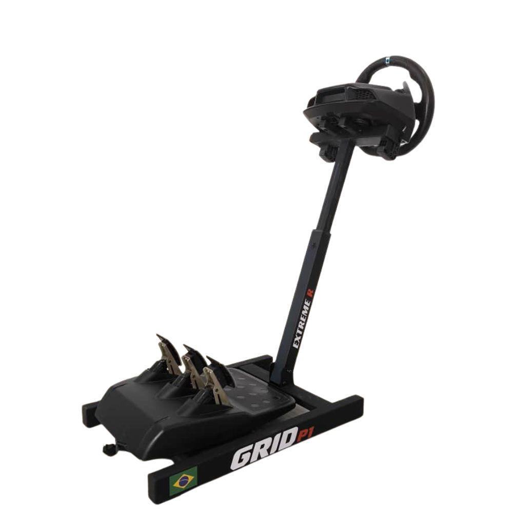 Suporte Volante Gamer Logitech Cockpit Grid P1 Trust Max Aço Resistente Dobrável Base Antiderrapante