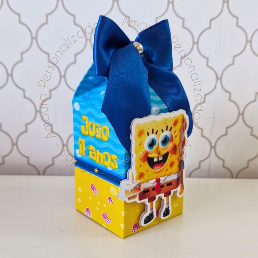 CAIXA MILK PERSONALIZADA PARA LEMBRANCINHAS BOB ESPONJA |CAIXINHA|FESTA|ANIVERSARIO| CALÇA QUADRADA