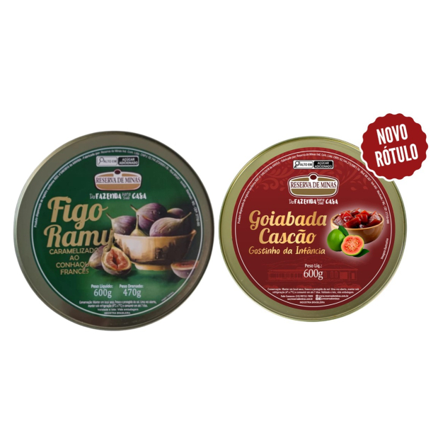 Figo Ramy Caramelizado ao Conhaque Francês 600g+Goiabada Cascão Gostinho da Infância 600g