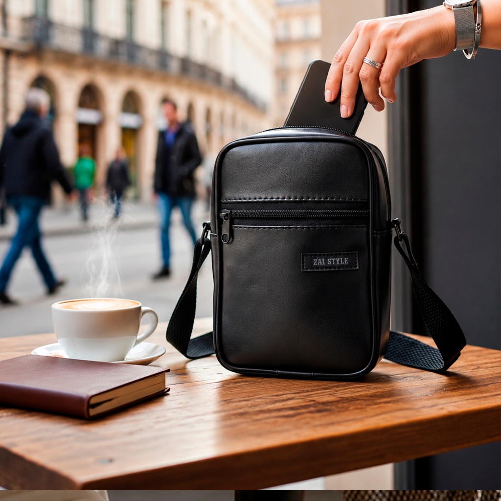 Bolsa Transversal Unissex Liso - Couro Sintético, Alça Regulável, Design Elegante ENVIO RAPIDO
