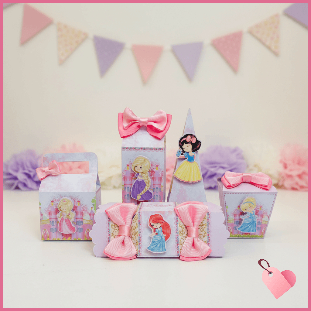 ENVIO RÁPIDO - kit Festa PRINCESAS 15 caixas personalizadas, lembrancinha de festa infantil
