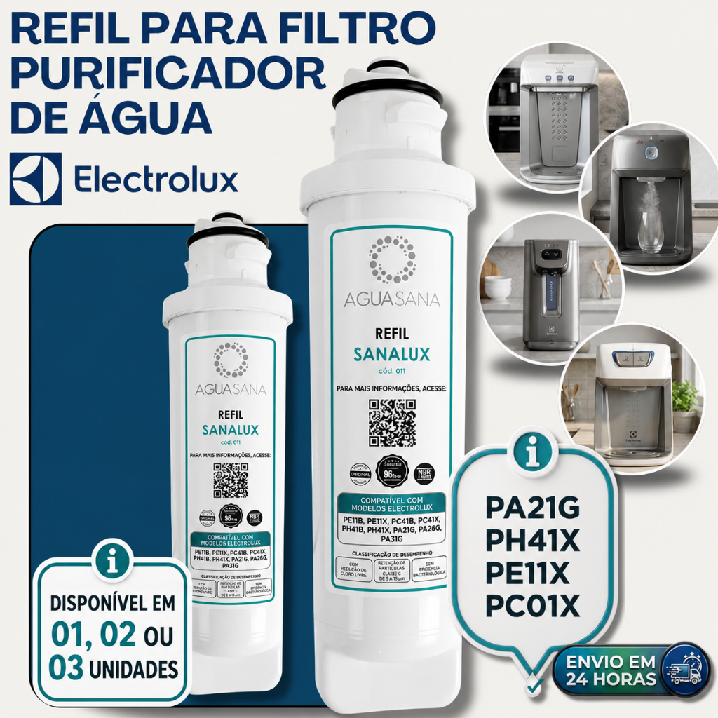 REFIL FILTRO ELECTROLUX PURIFICADOR PA21G PA31G PA26G PE11X PE11B PC41B PC41X PH41B COMPATÍVEL