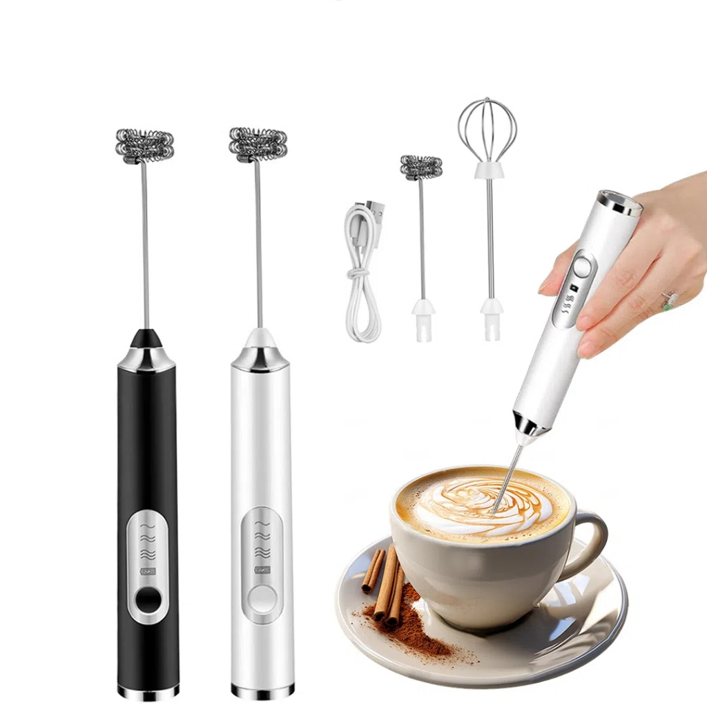 Batedor Misturador Mixer Elétrico para Bebidas Leite Café Clara de Ovos 2 em 1 Utensílios de Cozinha