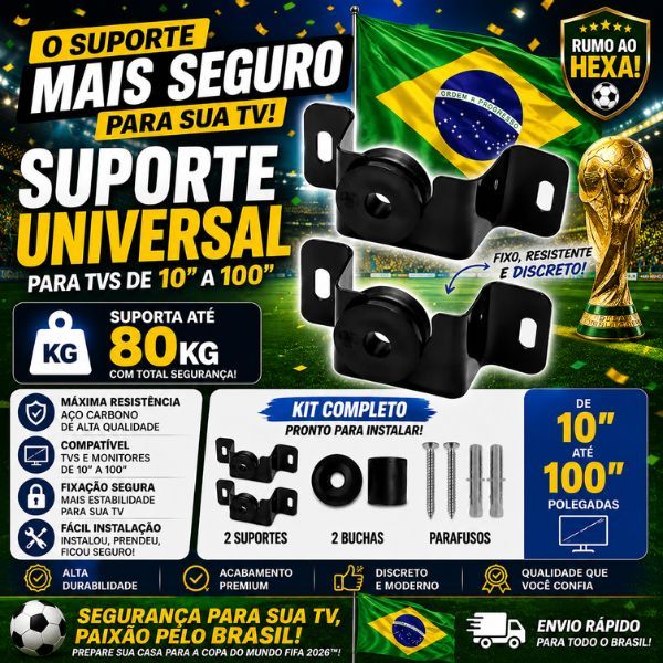 Suporte Universal Fixo Smart TV LED LCD 4K Parede E Painel 10 24 32 43 50 55 60 75 100 Polegadas