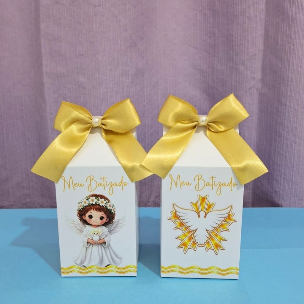 Lembrancinha Caixinha Personalizada Batizado - PEGUE E MONTE.